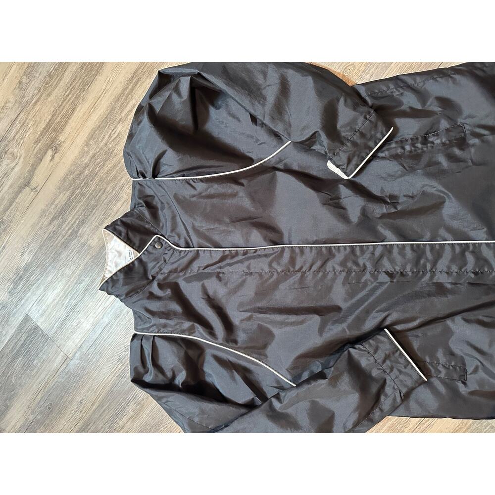 Vtg Braetan Black Trench Coat 11/12 Rain Polyester Nylon Belted - Picture 6 of 11